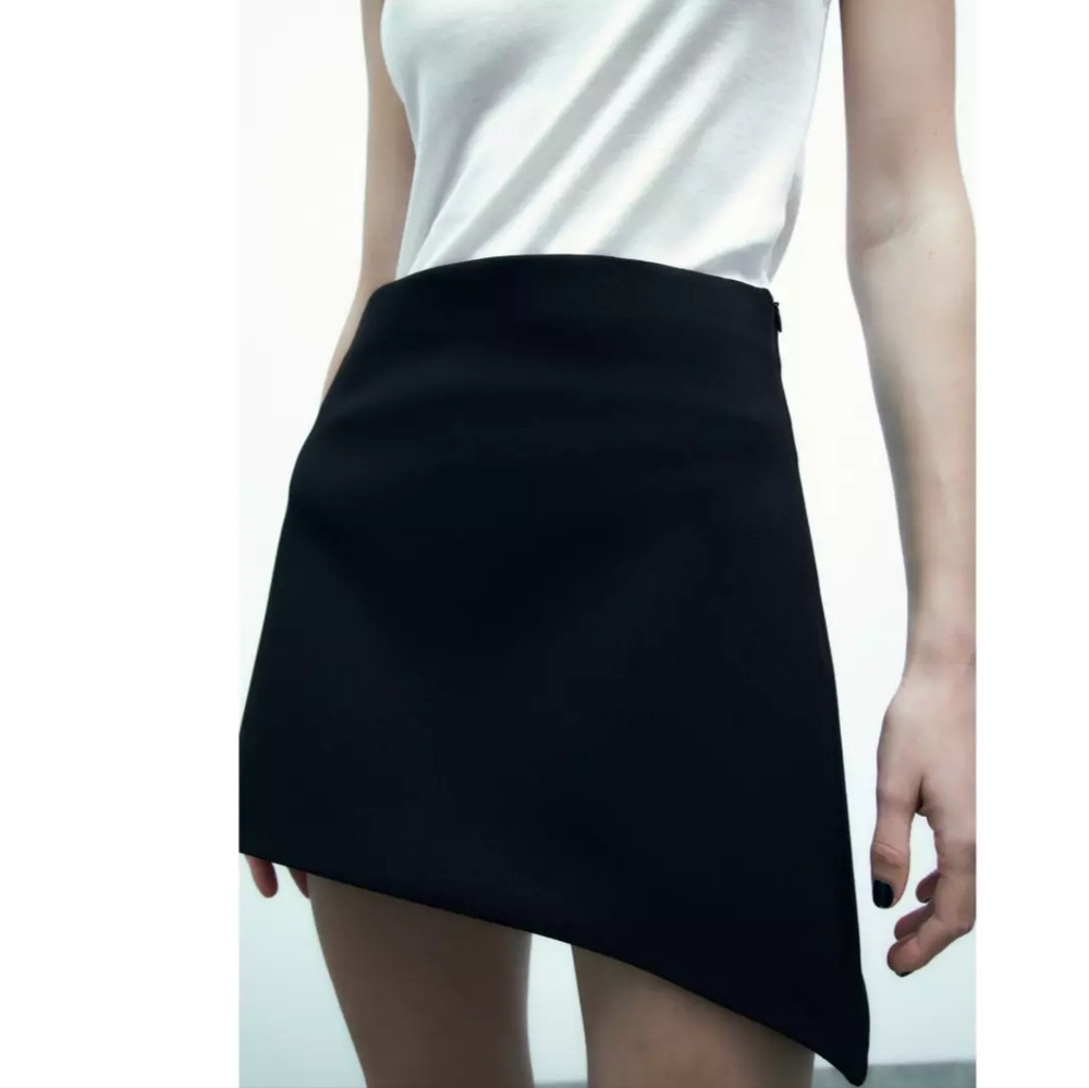 Zara Asymmetric Hem Mini Skirt